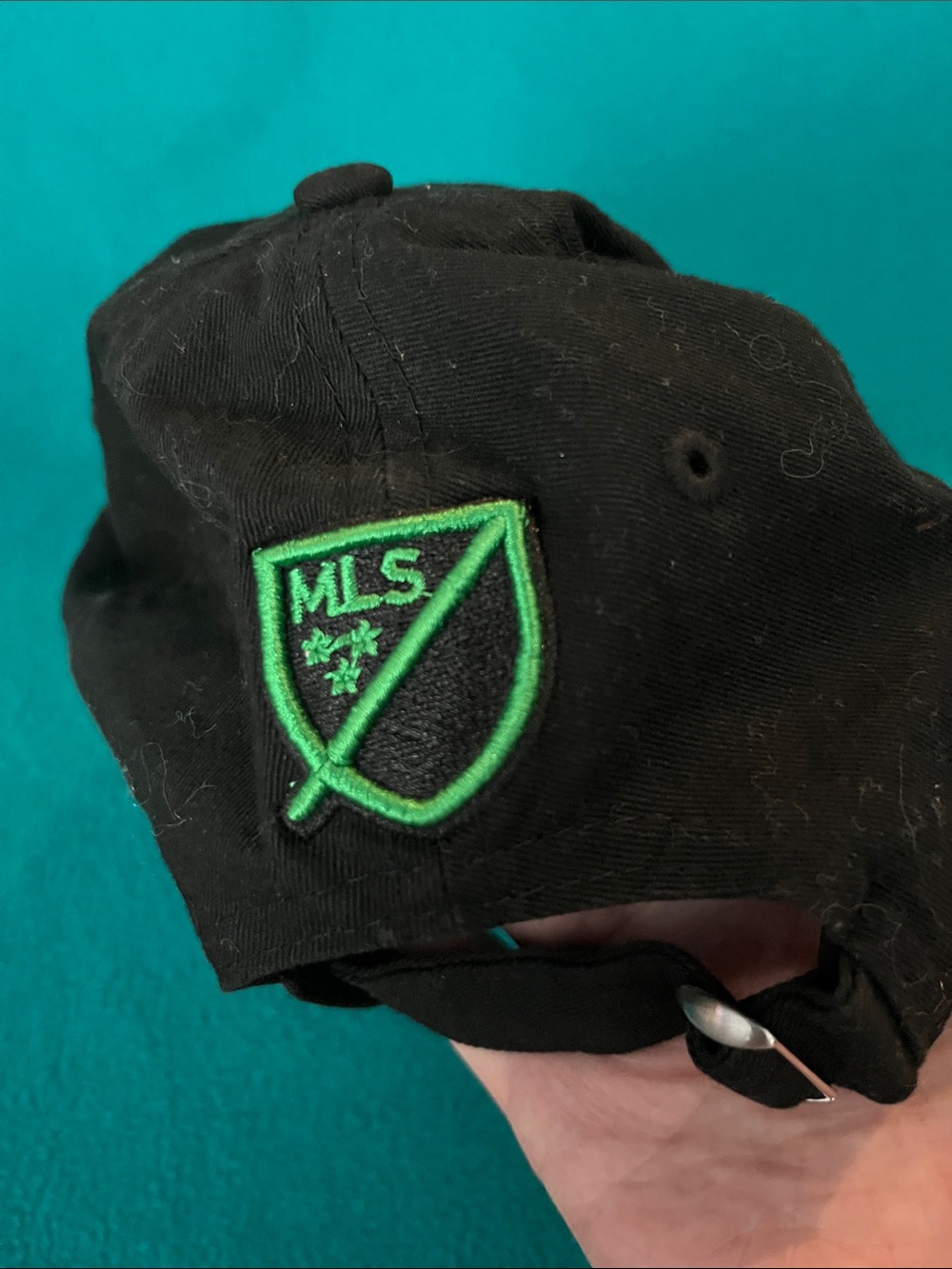Austin FC Soccer League New Era Black Hat with Green Logo & Lettering - Picture 5 of 10